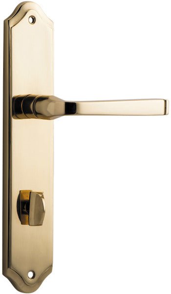 Annecy Lever - Shouldered Backplate - Entry Point - Iver - Polished Brass - Door Levers