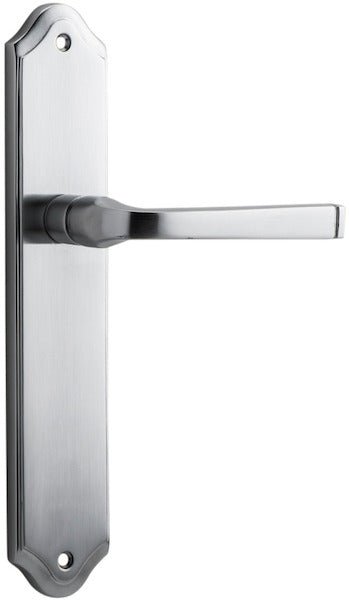 Annecy Lever - Shouldered Backplate - Entry Point - Iver - Brushed Chrome - Door Levers