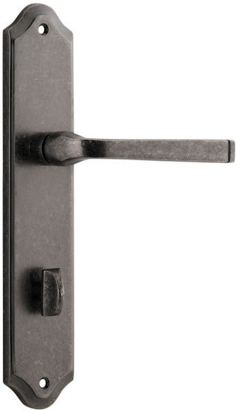 Annecy Lever - Shouldered Backplate - Entry Point - Iver - Distressed Nickel - Door Levers