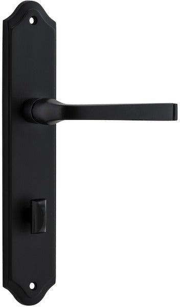 Annecy Lever - Shouldered Backplate - Entry Point - Iver - Matt Black - Door Levers