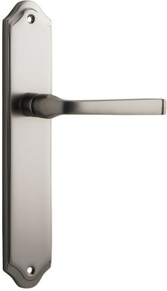 Annecy Lever - Shouldered Backplate - Entry Point - Iver - Satin Nickel - Door Levers