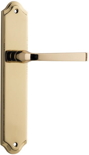 Annecy Lever - Shouldered Backplate - Entry Point - Iver - Polished Brass - Door Levers