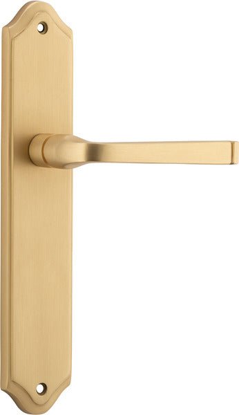 Annecy Lever - Shouldered Backplate - Entry Point - Iver - Brushed Brass - Door Levers