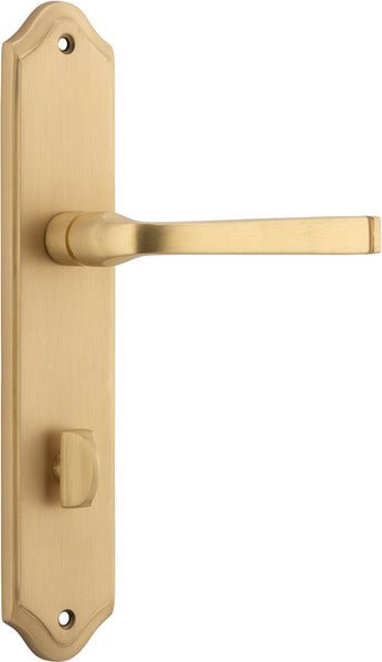 Annecy Lever - Shouldered Backplate - Entry Point - Iver - Brushed Brass - Door Levers