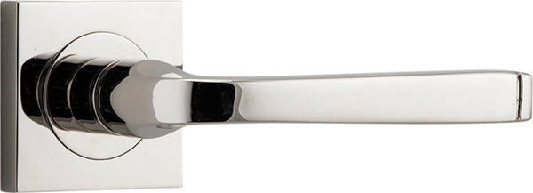 Annecy Lever - Square Rose - Entry Point - Iver - Polished Nickel - Door Levers - Lever Set Only - Door Handle - Solid Brass