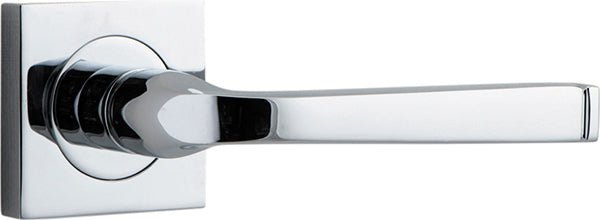 Annecy Lever - Square Rose - Entry Point - Iver - Polished Chrome - Door Levers - Lever Set Only - Door Handle - Solid Brass