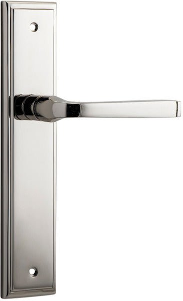 Annecy Lever - Stepped Backplate - Entry Point - Iver - Polished Nickel - Door Levers