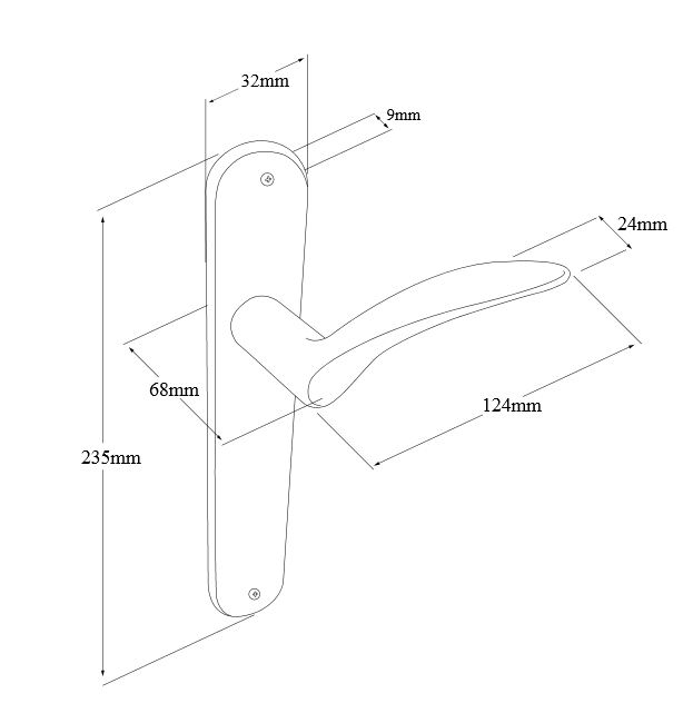 Apollo Longplate Handle By Zanda - Entry - Point - 7045.BN - Zanda