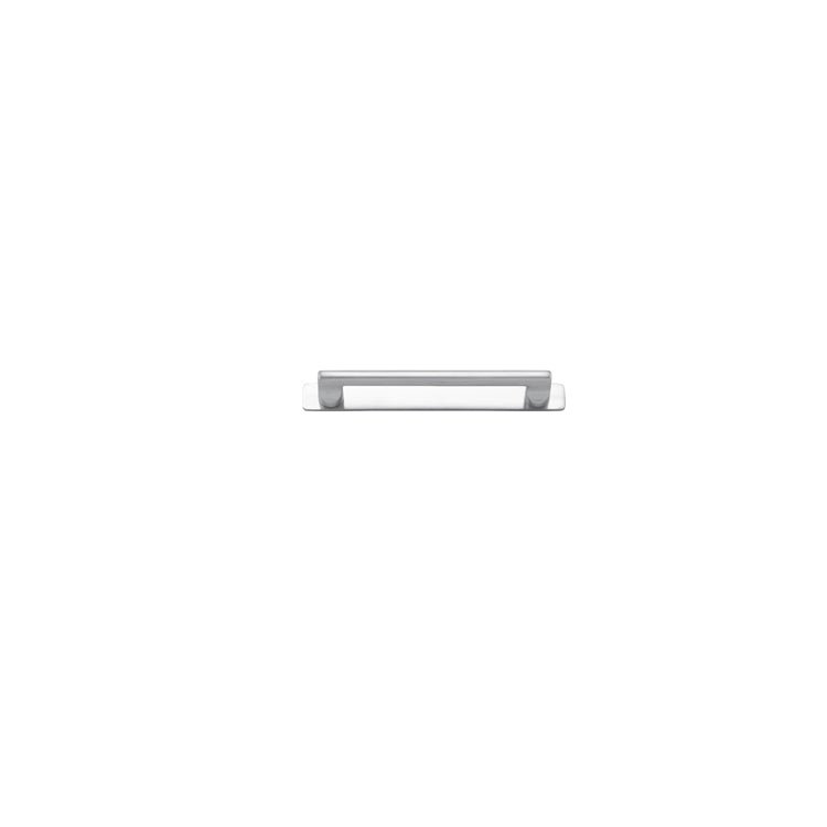 Baltimore Cabinet Pull with Backplate - Entry Point - Iver - Brushed Chrome - Cabinet Pulls