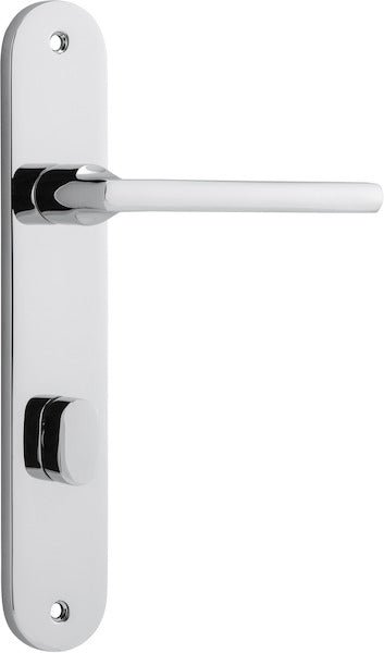 Baltimore Lever - Oval Backplate - Entry Point - Iver - Polished Chrome - Door Levers