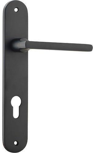 Baltimore Lever - Oval Backplate - Entry Point - Iver - Matt Black - Door Levers