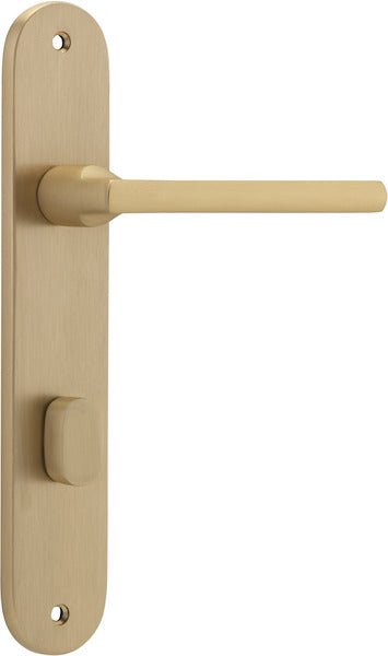 Baltimore Lever - Oval Backplate - Entry Point - Iver - Brushed Brass - Door Levers