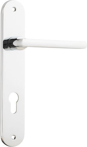 Baltimore Lever - Oval Backplate - Entry Point - Iver - Polished Chrome - Door Levers