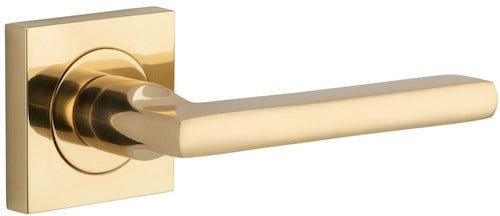 Baltimore Lever - Square Rose - Entry Point - Iver - Signature Brass - Door Levers