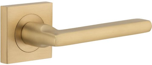 Baltimore Lever - Square Rose - Entry Point - Iver - Brushed Brass - Door Levers