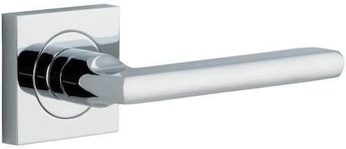 Baltimore Lever - Square Rose - Entry Point - Iver - Polished Chrome - Door Levers