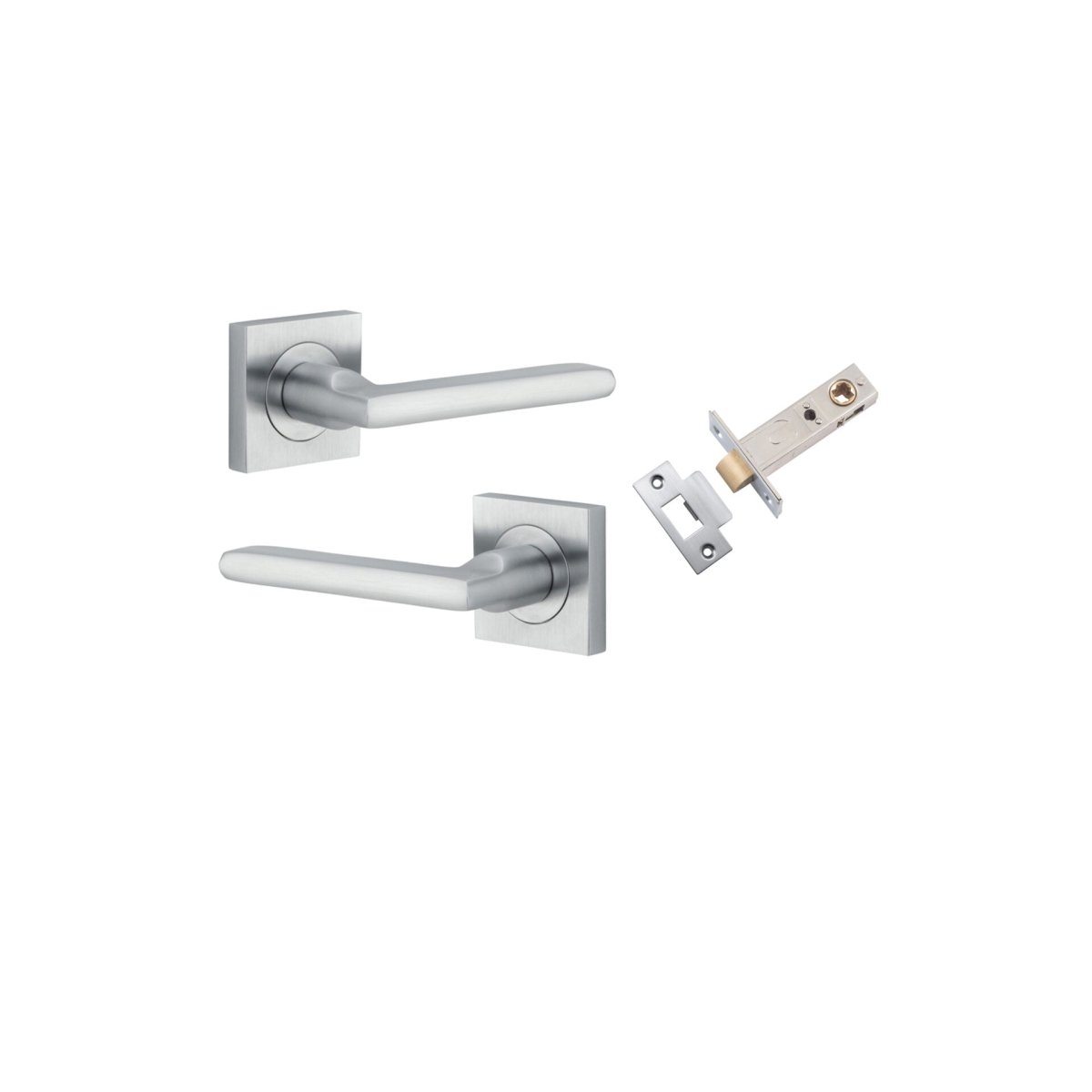 Baltimore Lever - Square Rose - Entry Point - Iver - Brushed Chrome - Door Levers