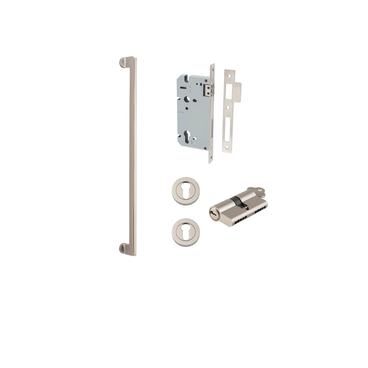 Baltimore Pull Handle - Entry Point - Iver - Satin Nickel - Pull Handles