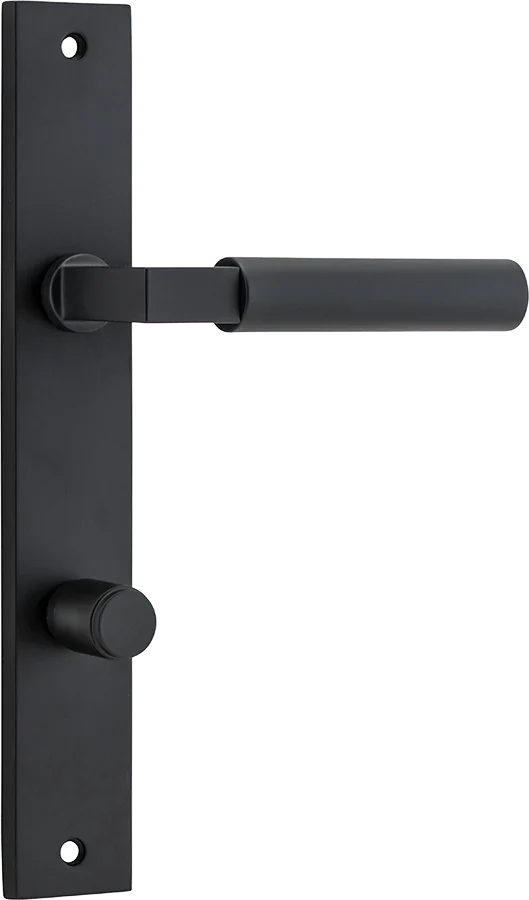 Berlin Lever - Rectangular Backplate - Entry Point - Iver - Matt Black - Door Levers