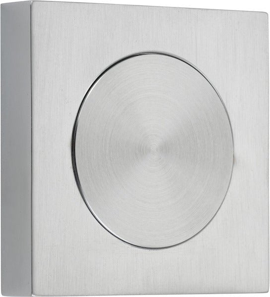 Blank Rose Escutcheon - Square - Entry Point - Iver - Brushed Chrome - Escutcheons