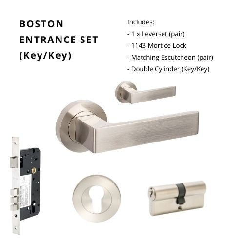 Boston Handle By Zanda - Brushed Nickel - Entry - Point - 10084.1.BN - Zanda