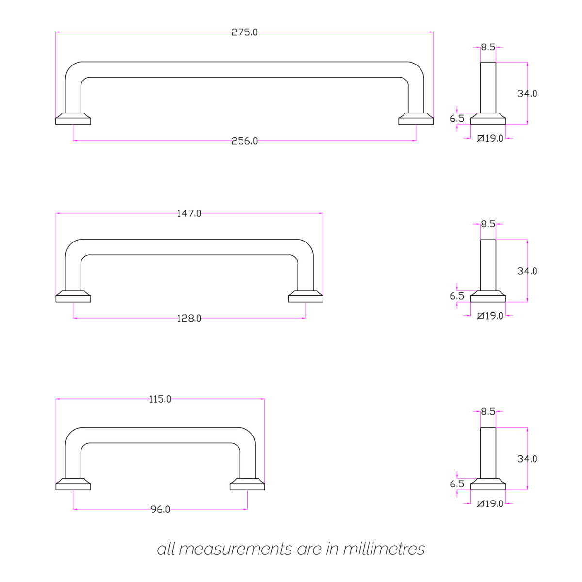 Bronte Handle - Satin Nickel By Hepburn - Entry - Point - B256SN - Hepburn Hardware