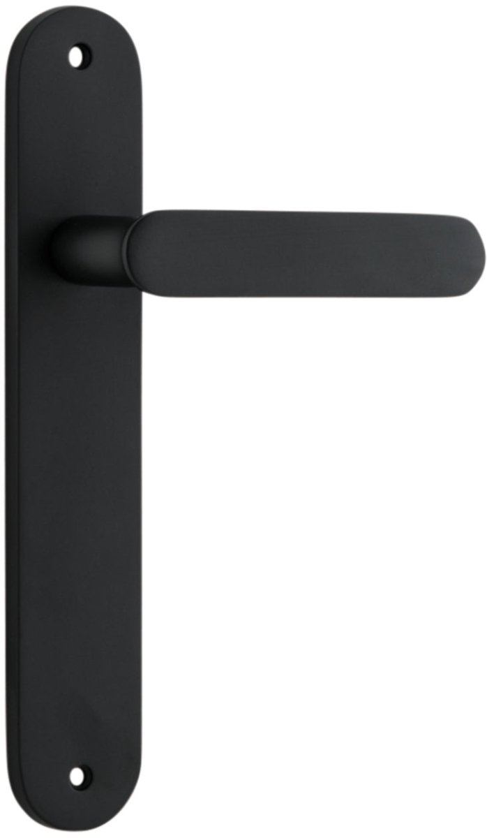 Bronte Lever - Oval Backplate - Entry Point - Iver - Matt Black - Door Levers