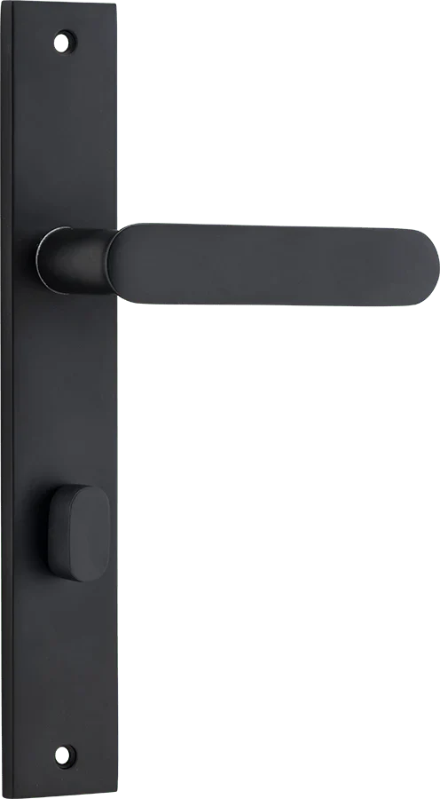 Bronte Lever - Rectangular Backplate - Entry Point - Iver - Matt Black - Door Levers