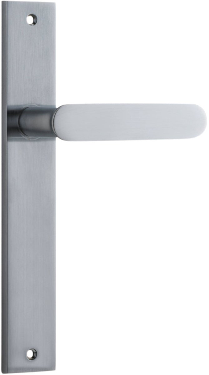 Bronte Lever - Rectangular Backplate - Entry Point - Iver - Brushed Chrome - Door Levers