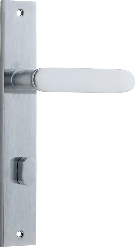 Bronte Lever - Rectangular Backplate - Entry Point - Iver - Brushed Chrome - Door Levers