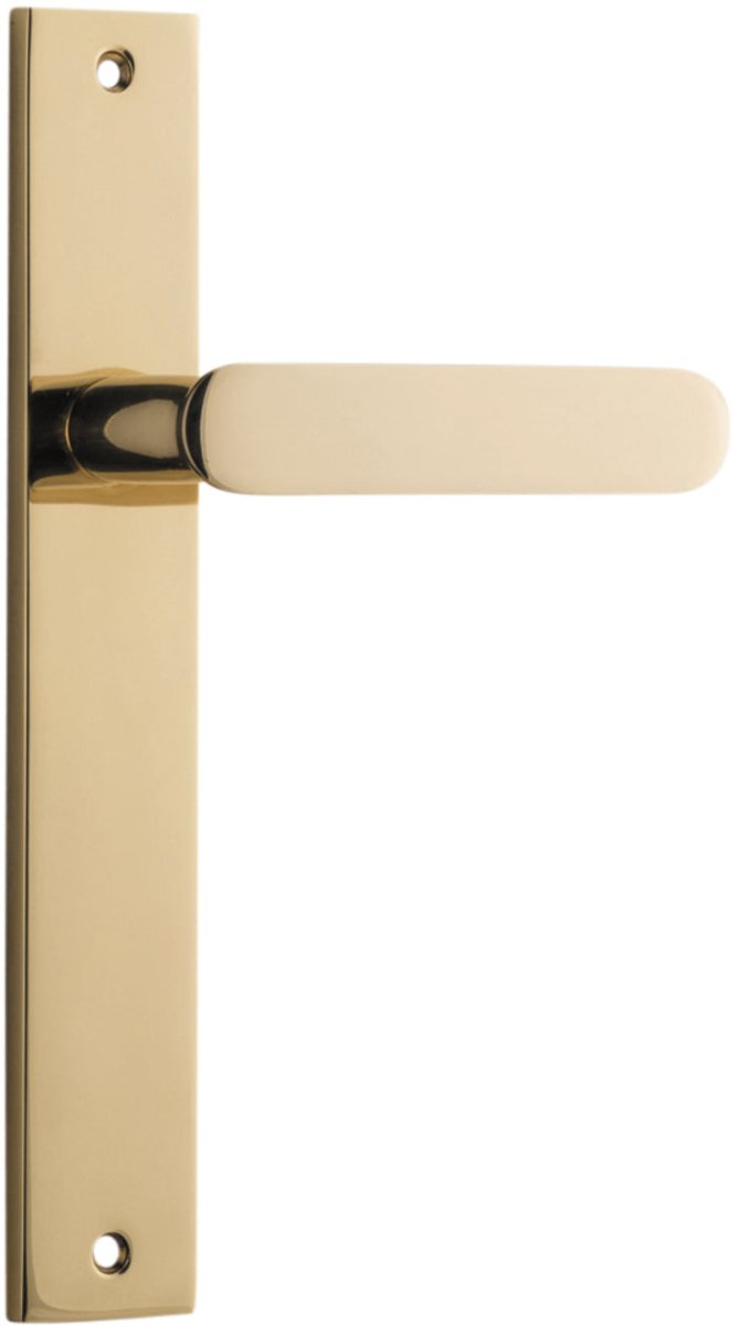 Bronte Lever - Rectangular Backplate - Entry Point - Iver - Polished Brass - Door Levers