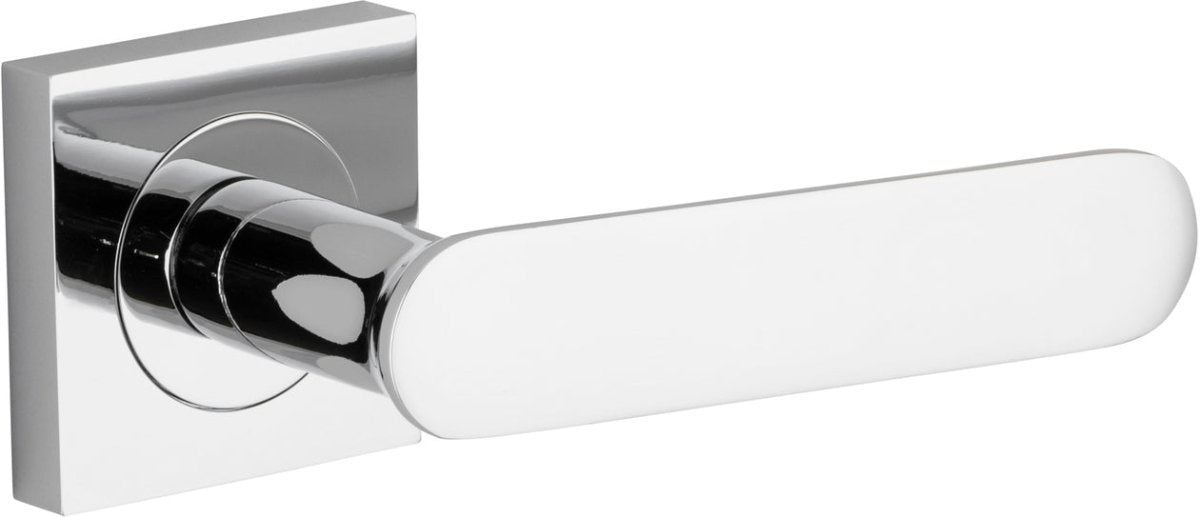 Bronte Lever - Square Rose - Entry Point - Iver - Polished Chrome - Door Levers