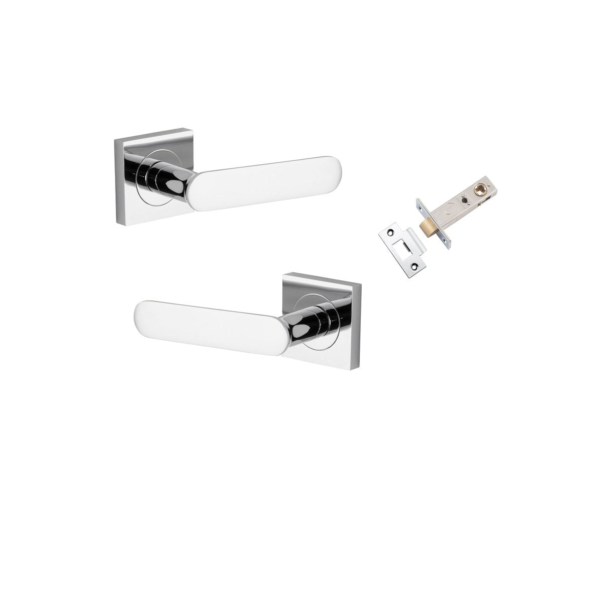 Bronte Lever - Square Rose - Entry Point - Iver - Polished Chrome - Door Levers