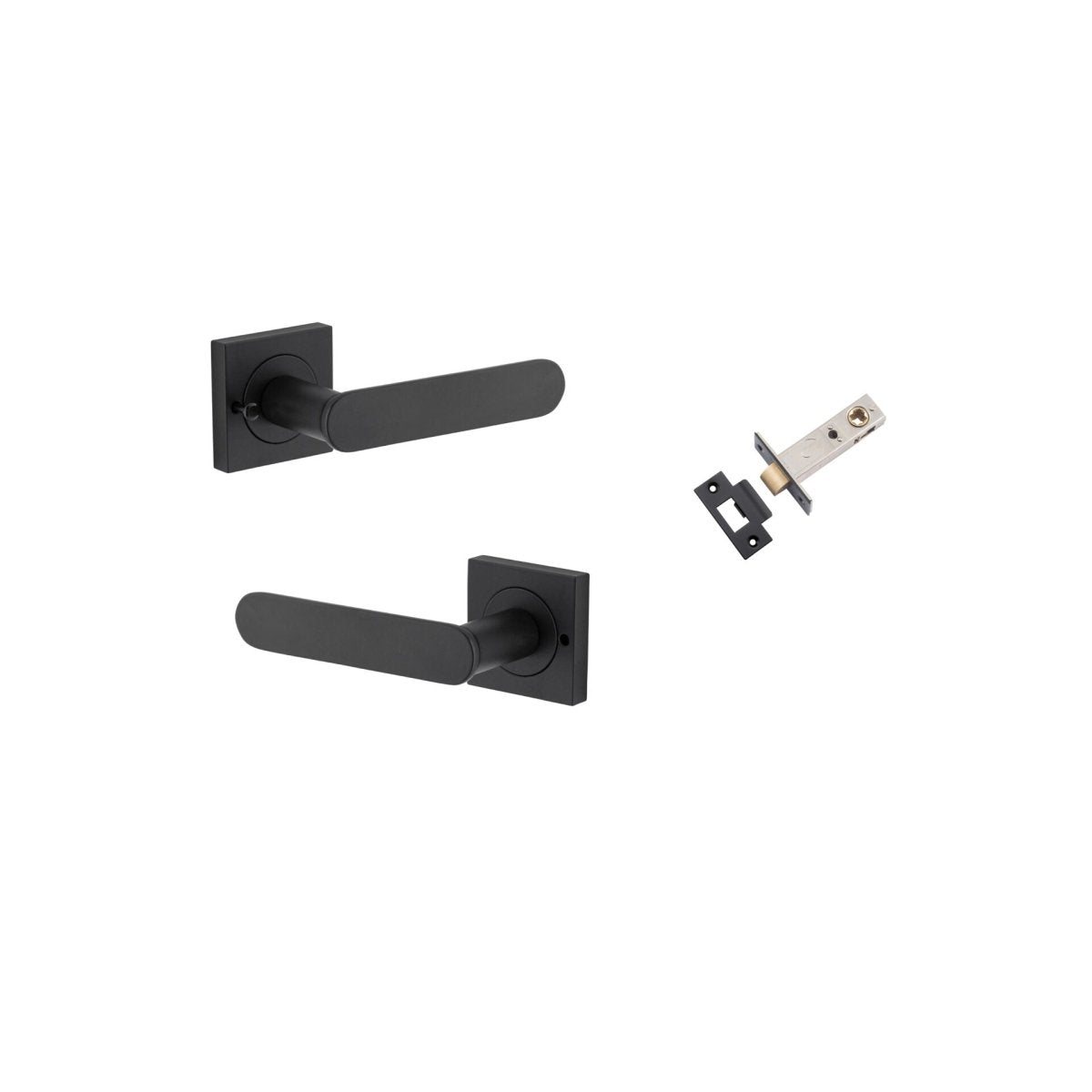 Bronte Lever - Square Rose - Entry Point - Iver - Matt Black - Door Levers