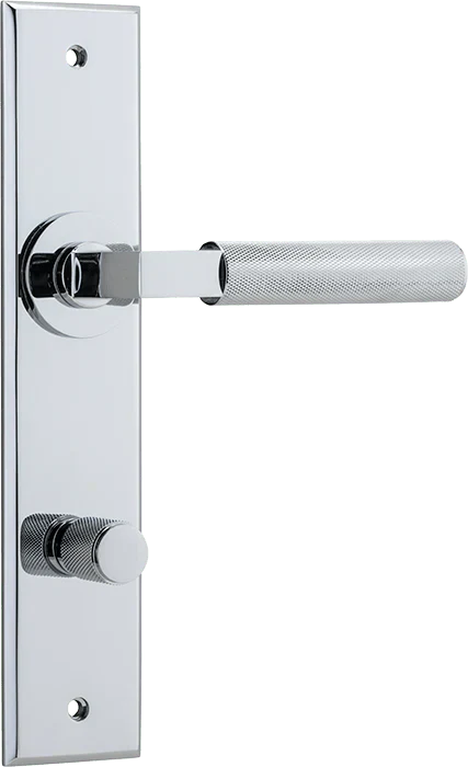 Brunswick Lever - Chamfered Backplate - Entry Point - Iver - Polished Chrome - Door Levers