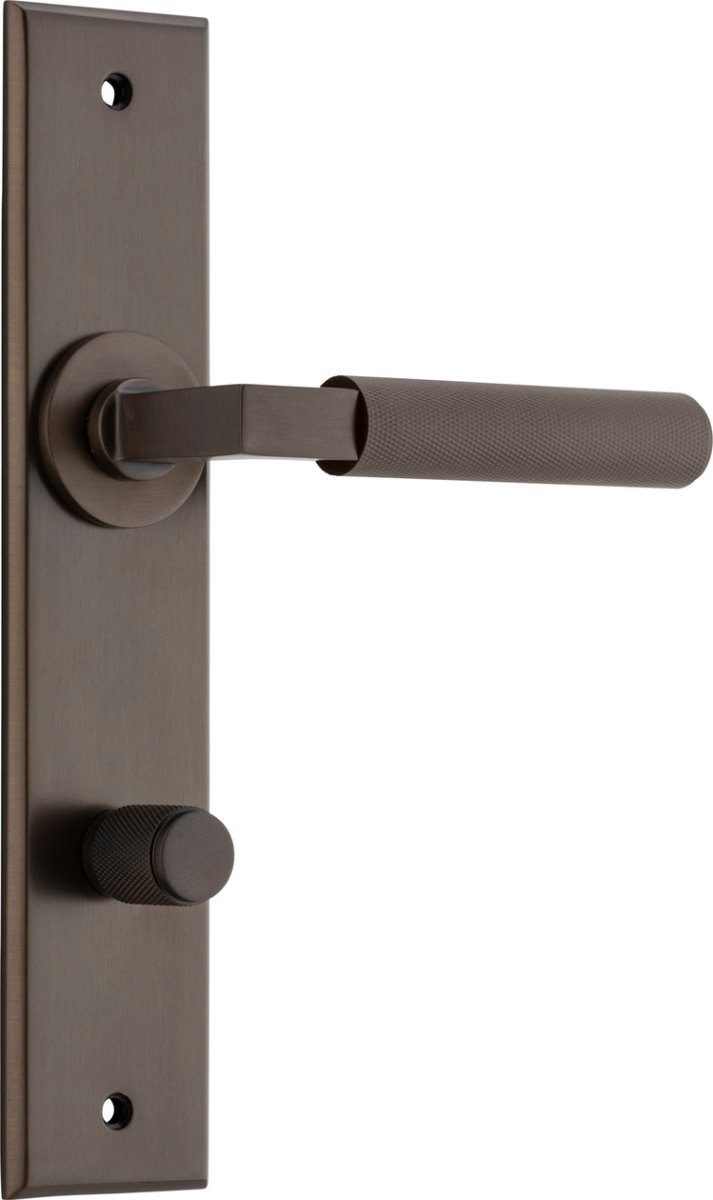 Brunswick Lever - Chamfered Backplate - Entry Point - Iver - Signature Brass - Door Levers