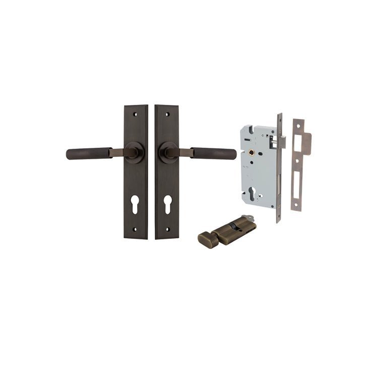 Brunswick Lever - Chamfered Backplate - Entry Point - Iver - Signature Brass - Door Levers