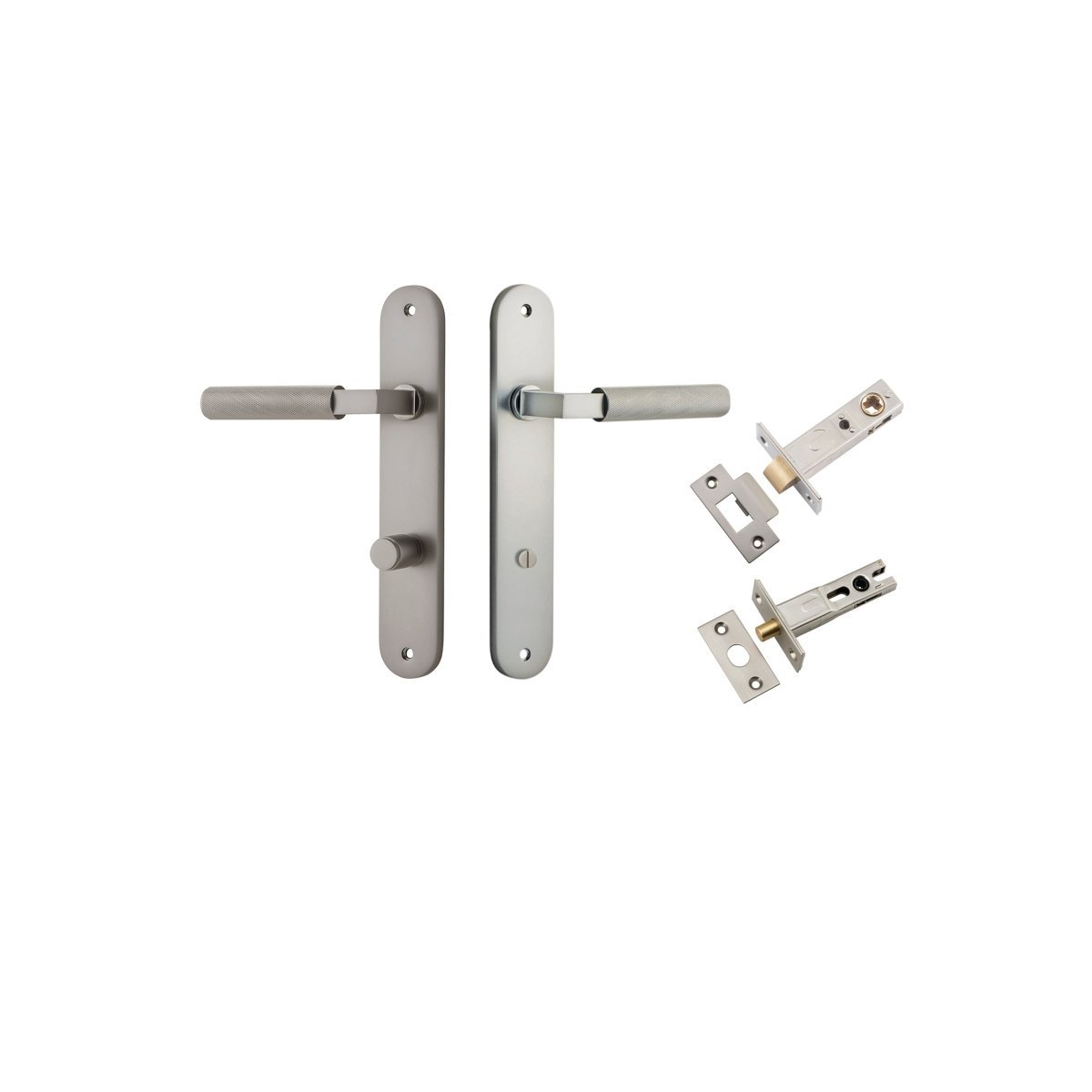 Brunswick Lever - Oval Backplate - Entry Point - Iver - Satin Nickel - Door Levers