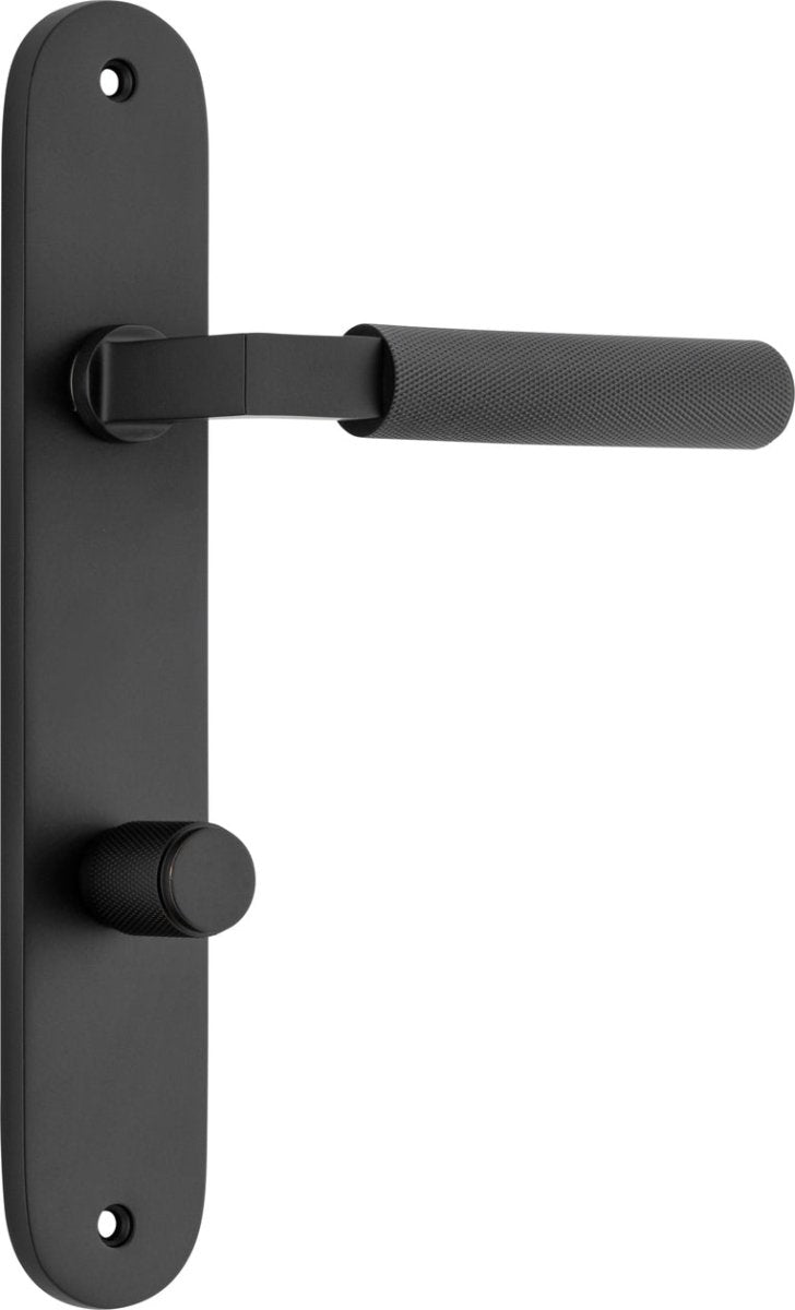 Brunswick Lever - Oval Backplate - Entry Point - Iver - Matt Black - Door Levers