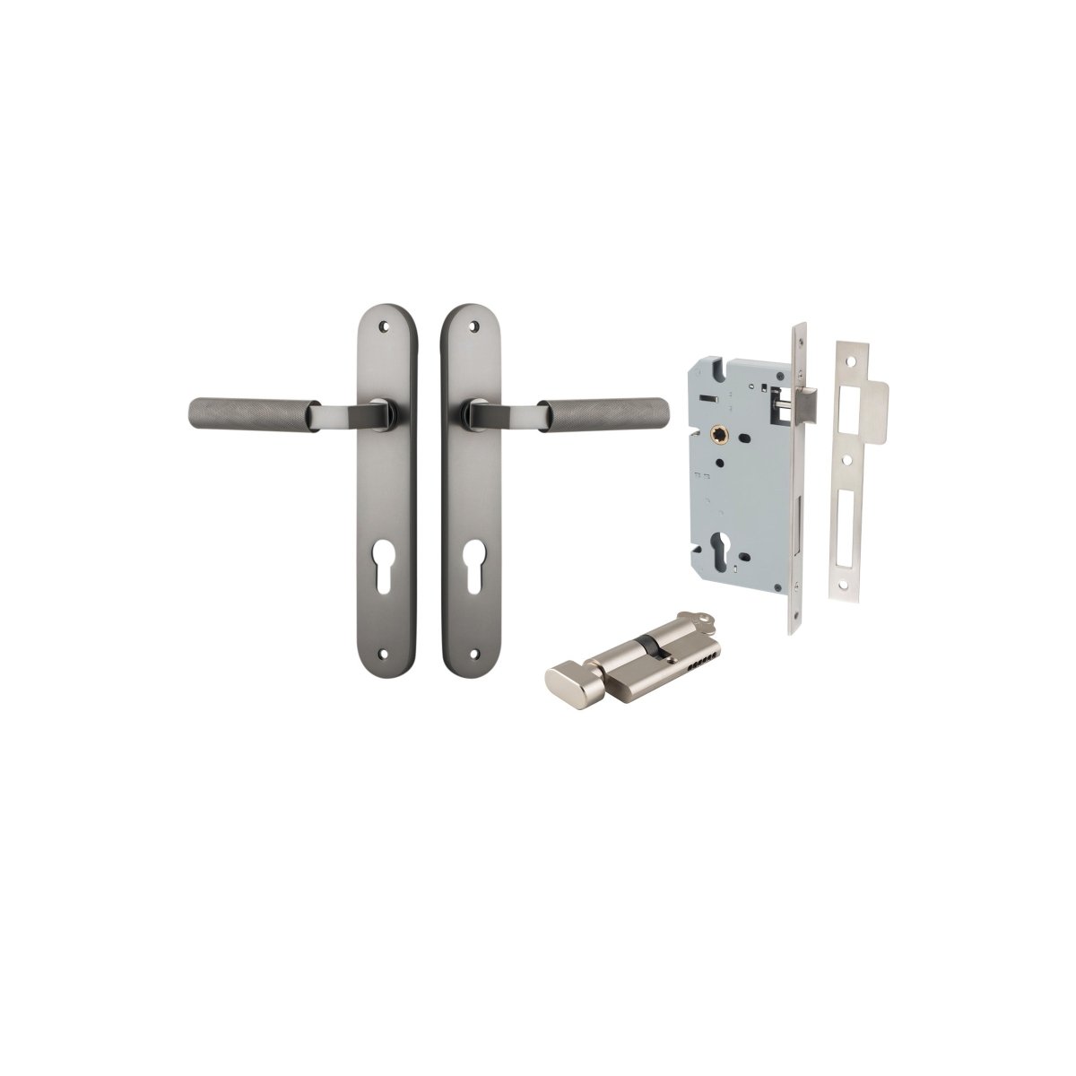 Brunswick Lever - Oval Backplate - Entry Point - Iver - Satin Nickel - Door Levers