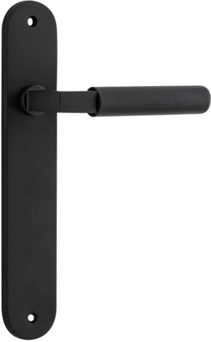 Brunswick Lever - Oval Backplate - Entry Point - Iver - Matt Black - Door Levers