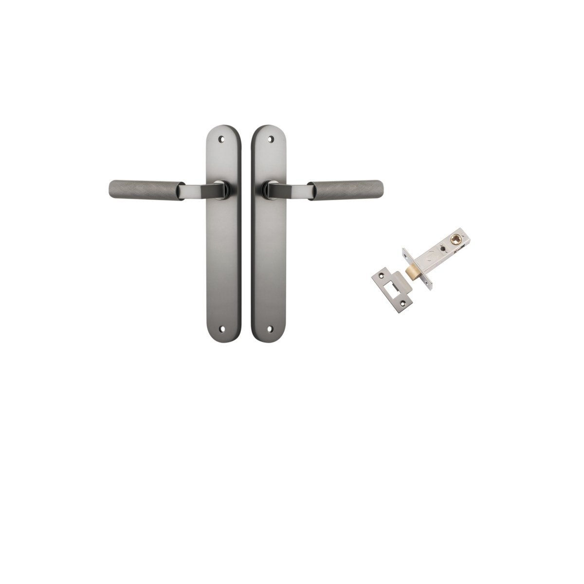 Brunswick Lever - Oval Backplate - Entry Point - Iver - Satin Nickel - Door Levers