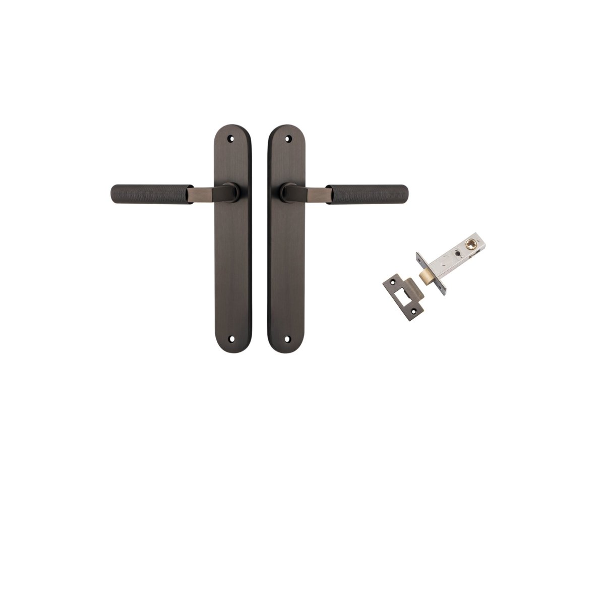 Brunswick Lever - Oval Backplate - Entry Point - Iver - Signature Brass - Door Levers