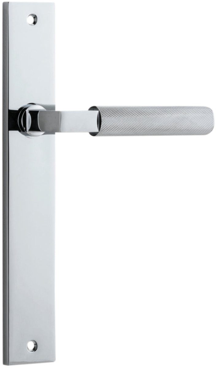 Brunswick Lever - Rectangular Backplate - Entry Point - Iver - Polished Chrome - Door Levers