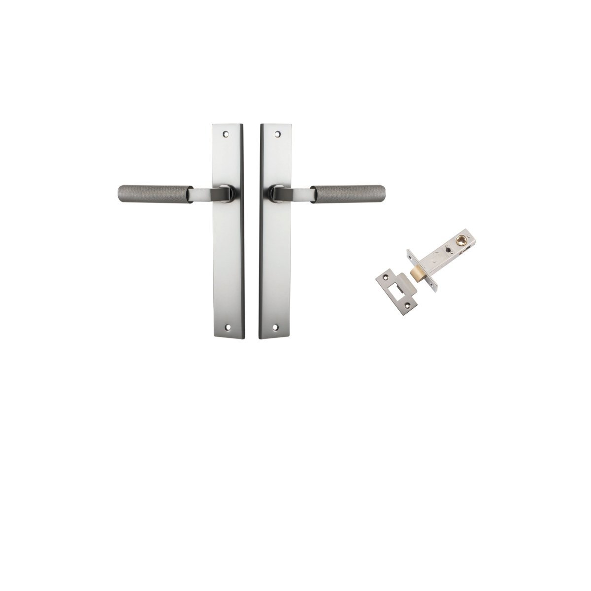 Brunswick Lever - Rectangular Backplate - Entry Point - Iver - Satin Nickel - Door Levers