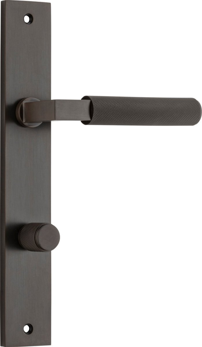 Brunswick Lever - Rectangular Backplate - Entry Point - Iver - Signature Brass - Door Levers