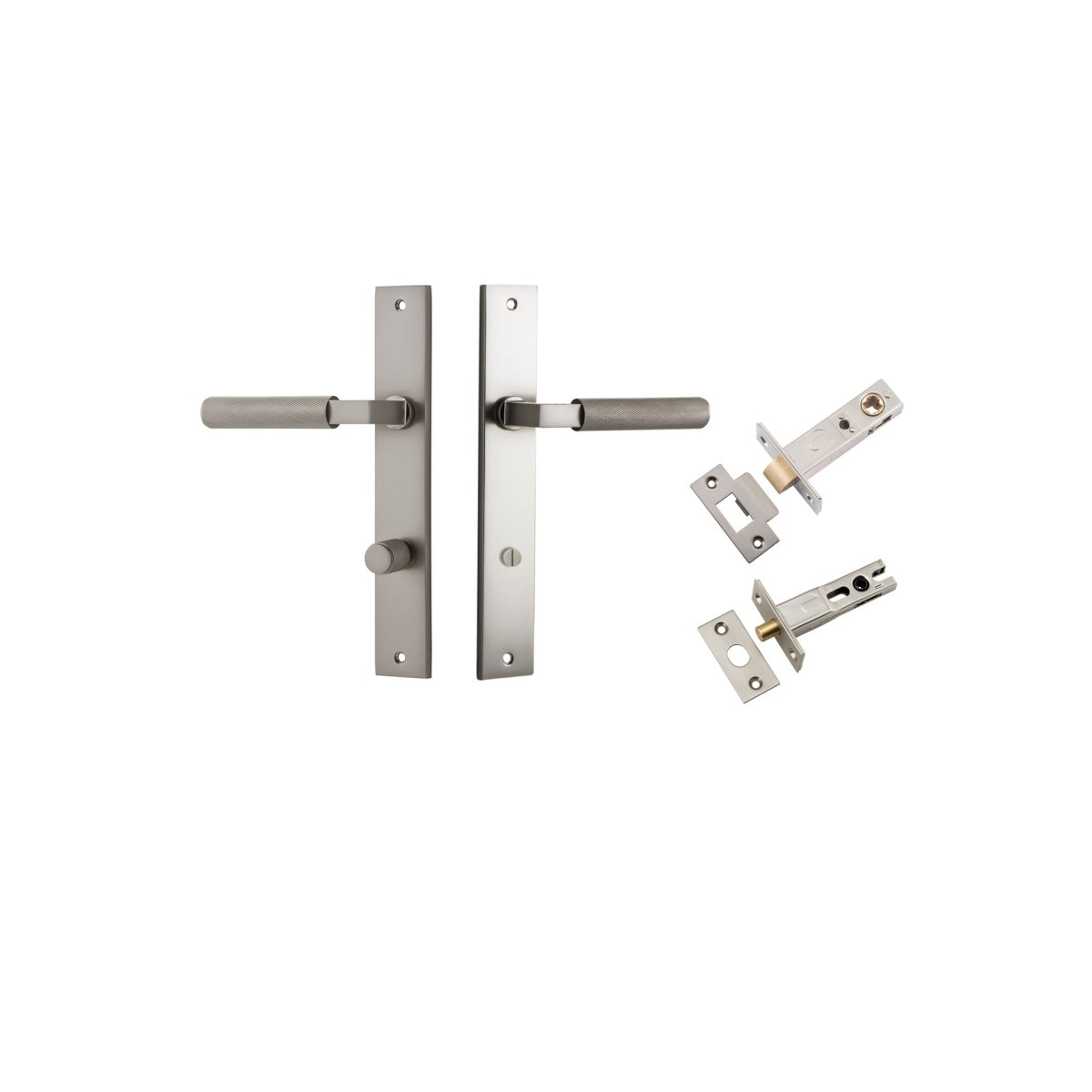 Brunswick Lever - Rectangular Backplate - Entry Point - Iver - Satin Nickel - Door Levers