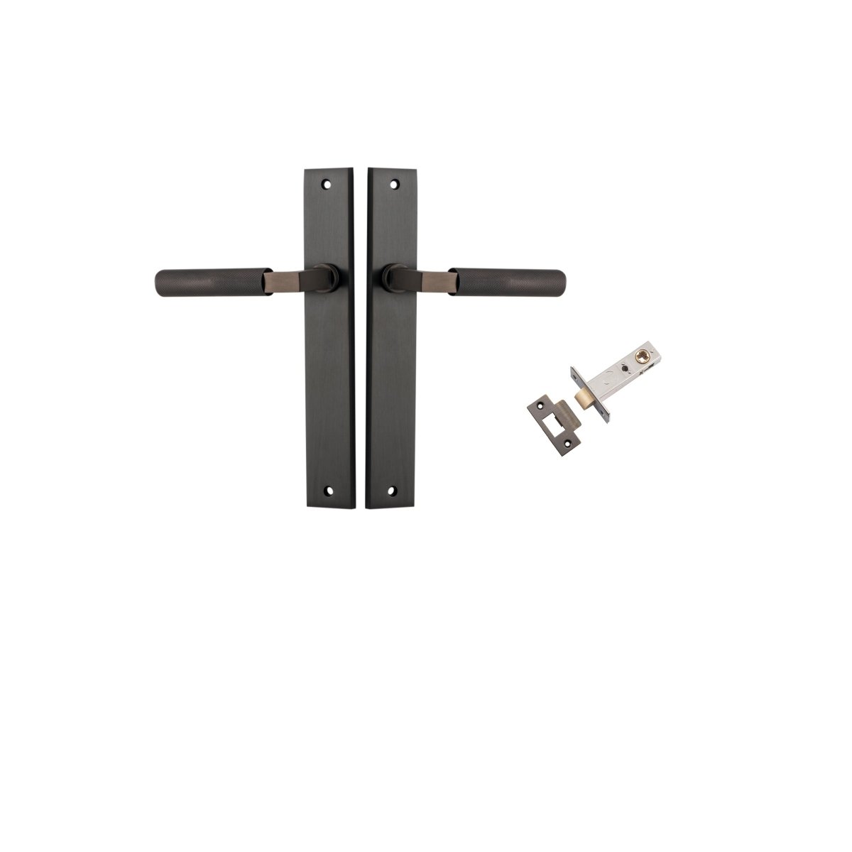 Brunswick Lever - Rectangular Backplate - Entry Point - Iver - Signature Brass - Door Levers