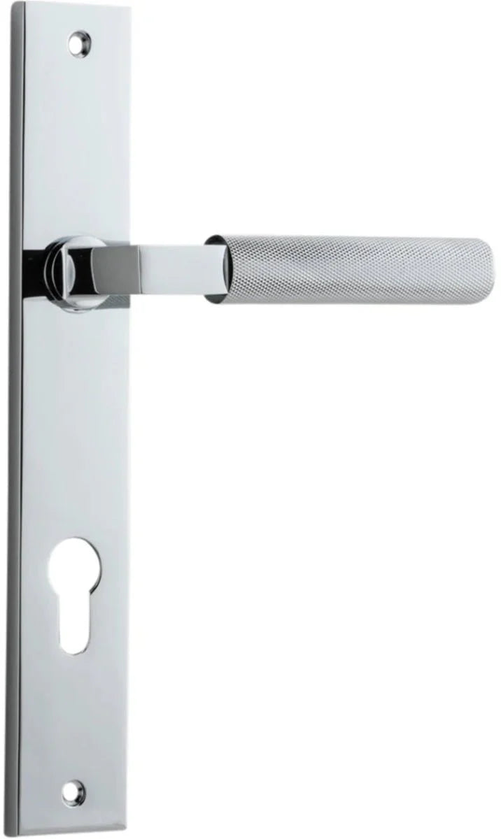 Brunswick Lever - Rectangular Backplate - Entry Point - Iver - Polished Chrome - Door Levers