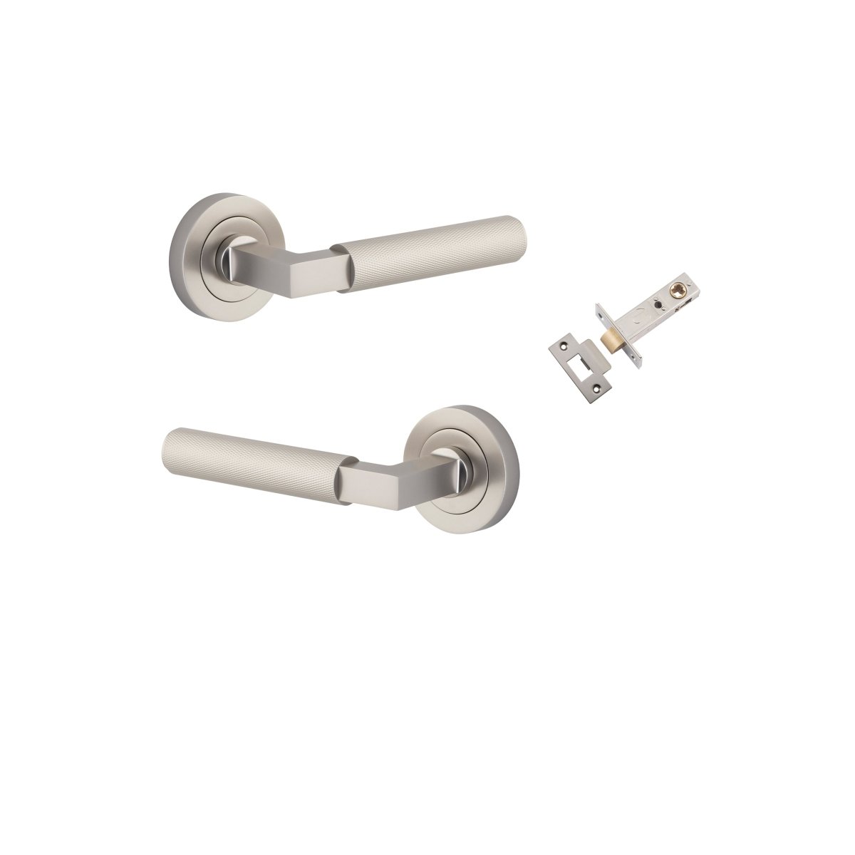 Brunswick Lever - Round Rose - Entry Point - Iver - Brushed Gold PVD - Door Levers